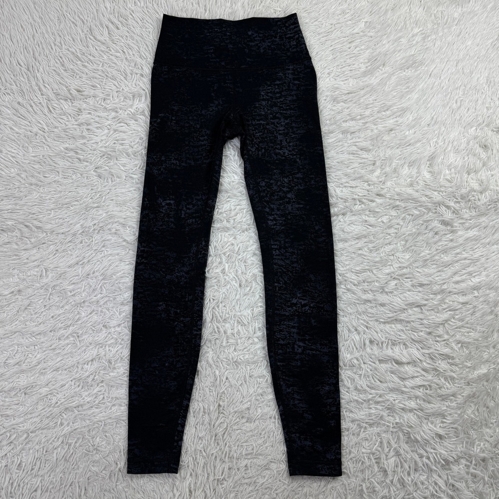 Lululemon Pants Womens 6 Black Jacquard Wunder Under High Rise Tight 28" Legging